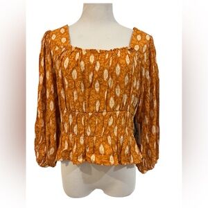 Haute Hippie NWT Sz M Patterned Blouse